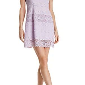 Aqua Brand Floral Lavender Lace Short Sleeveless Dress size Med, NWT